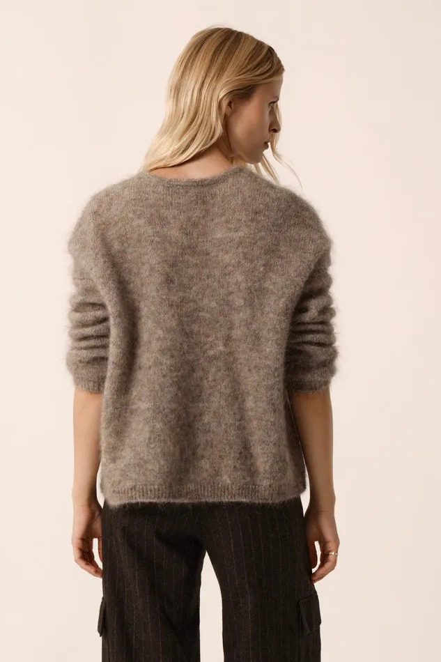 Women Cardigan Bea Marmotte Gilet Mohair Beige Des Petits Hauts Jumpers and Cardigans