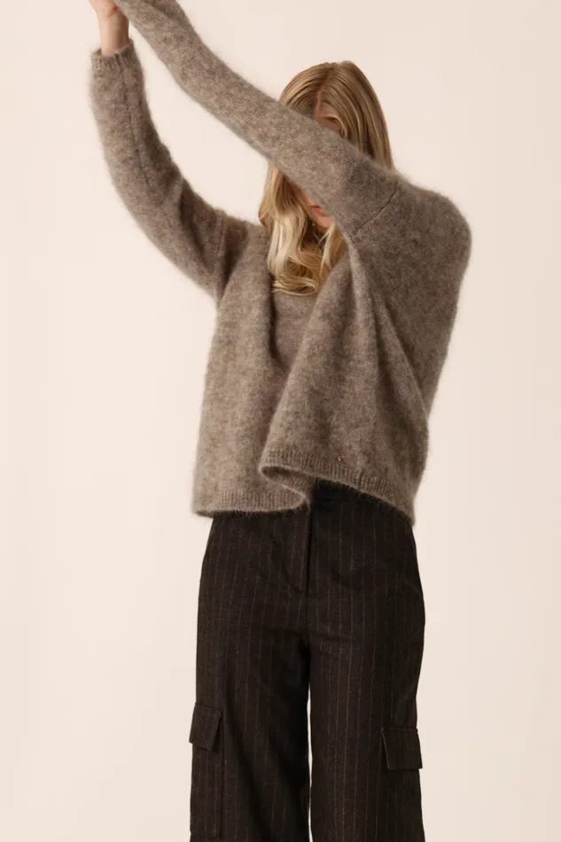 Women Cardigan Bea Marmotte Gilet Mohair Beige Des Petits Hauts Jumpers and Cardigans