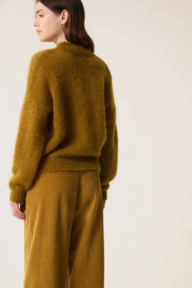 Women Cardigan Chidonie Erable Gilet Mohair Jaune Des Petits Hauts Jumpers and Cardigans