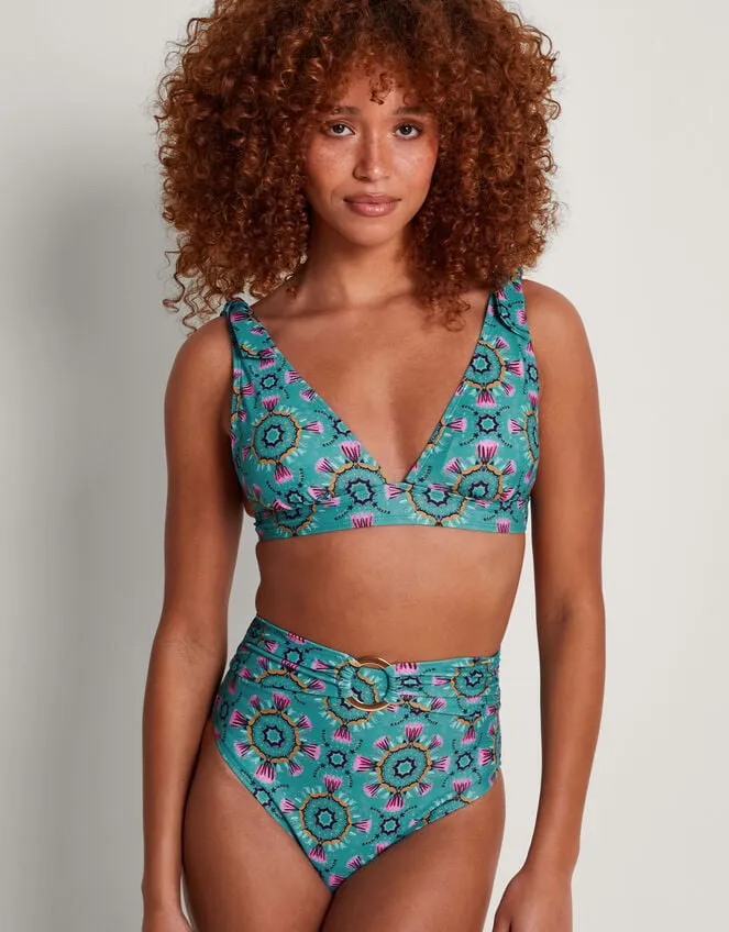 Women Carla Print Bikini Top Teal Monsoon Beachwear and Swimwear
