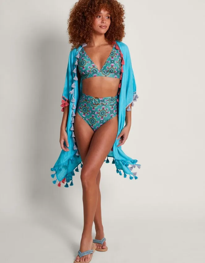 Women Carla Print Bikini Top Teal Monsoon Beachwear and Swimwear