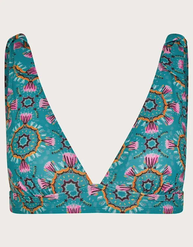 Women Carla Print Bikini Top Teal Monsoon Beachwear and Swimwear