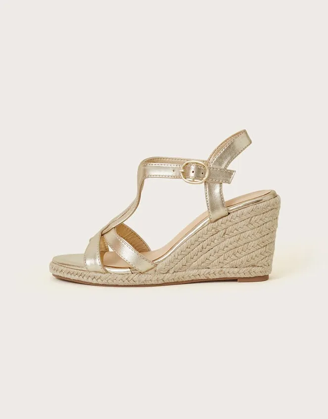 Women Carmela Twist Wedges Gold Monsoon Sandals