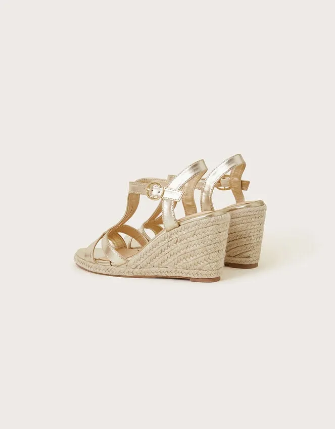 Women Carmela Twist Wedges Gold Monsoon Sandals