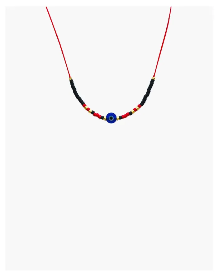Women Cast Of Stones Evil Eye Necklace In Cobalt And Red Black Multi Madewell Necklaces Women Cast Of Stones Evil Eye Necklace In Cobalt And Red Black Multi Madewell Necklaces