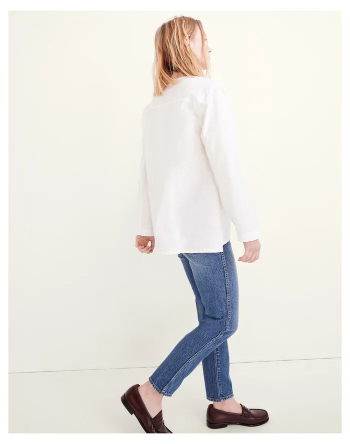 Women Chambray Flap Pocket Popover Shirt Pure White Madewell Tops and Shirts Women Chambray Flap Pocket Popover Shirt Pure White Madewell Tops and Shirts