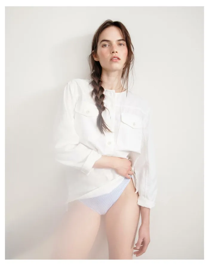 Women Chambray Flap Pocket Popover Shirt Pure White Madewell Tops and Shirts Women Chambray Flap Pocket Popover Shirt Pure White Madewell Tops and Shirts