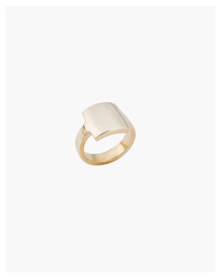 Women Charlotte Cauwe Studio Brass Flat Signet Ring Gold Madewell Rings