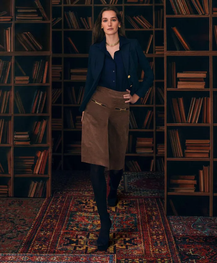 Women ClassicFit NonIron Stretch Supima Cotton Dress Shirt Navy Brooks Brothers Blouses and Shirts