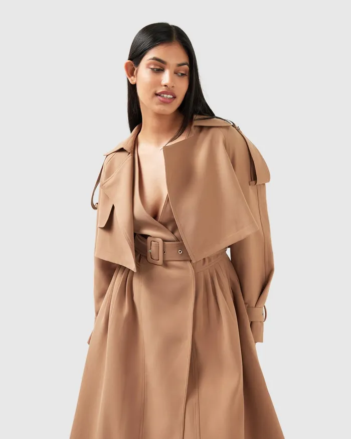 Women Coats and Jackets Belle and Bloom Manhattan Cropped Trench 8211 Camel