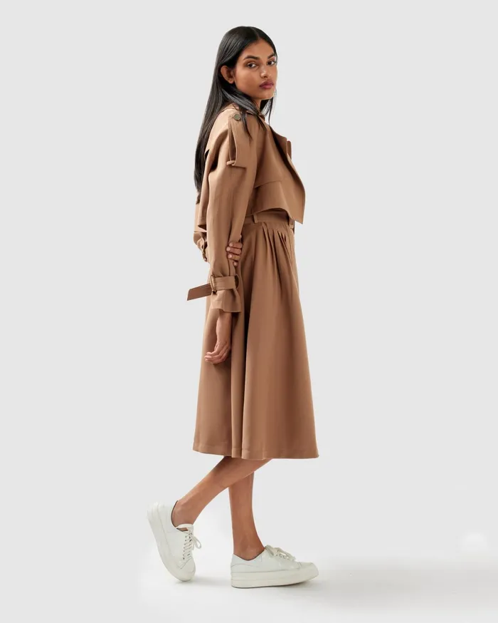 Women Coats and Jackets Belle and Bloom Manhattan Cropped Trench 8211 Camel