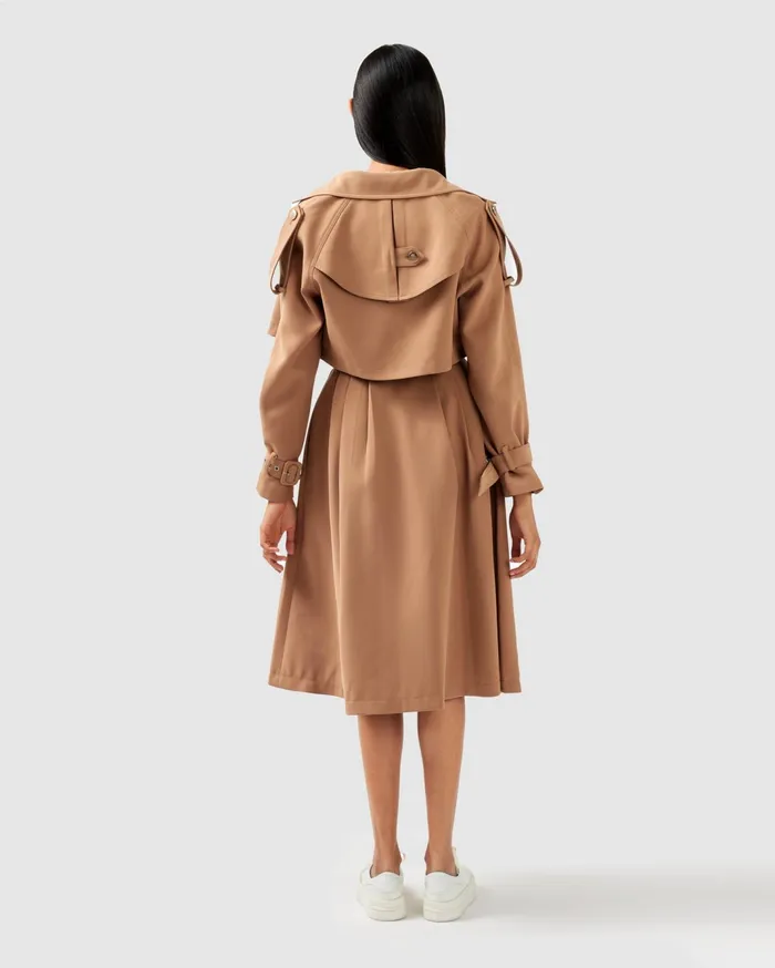 Women Coats and Jackets Belle and Bloom Manhattan Cropped Trench 8211 Camel