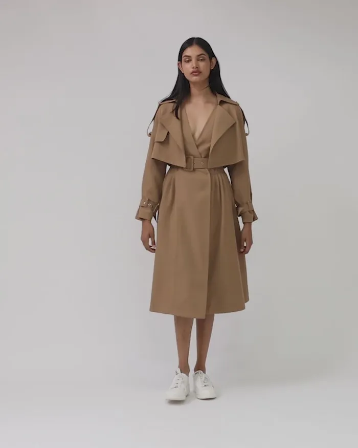 Women Coats and Jackets Belle and Bloom Manhattan Cropped Trench 8211 Camel