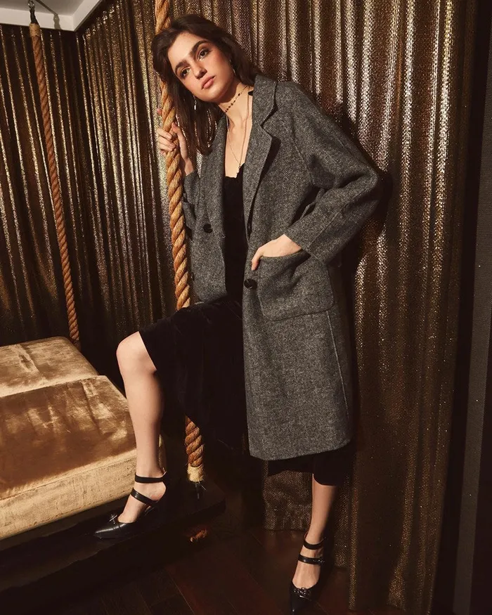 Women Coats and Jackets Belle and Bloom Rumour Has It Oversized Wool Blend Coat 8211 Charcoal
