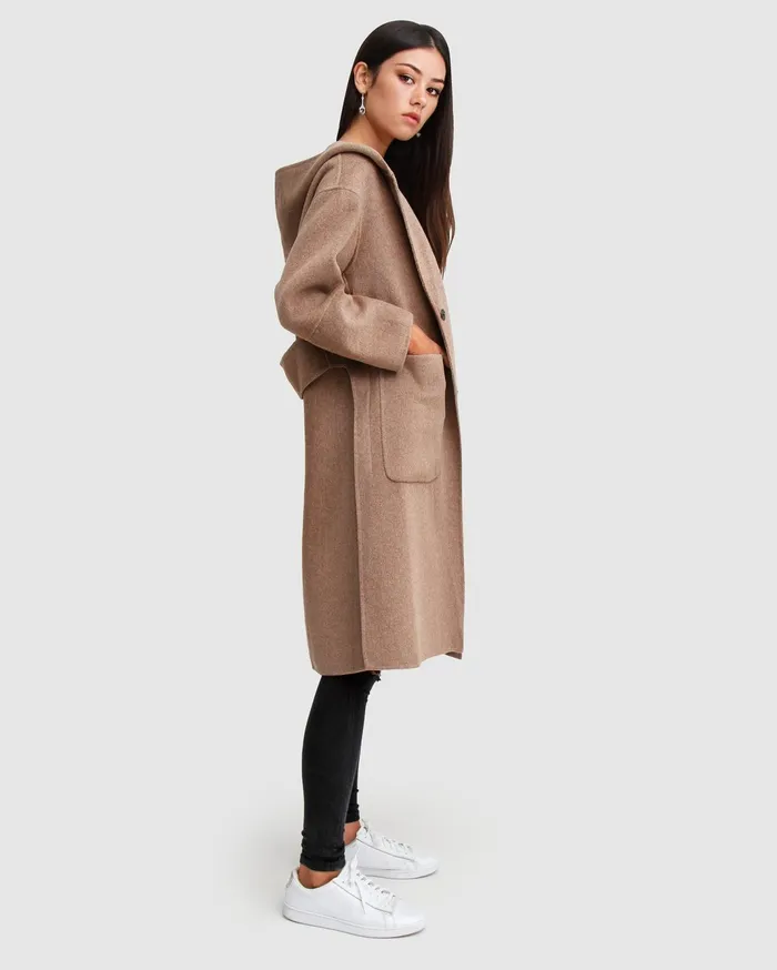 Women Coats and Jackets Belle and Bloom Walk This Way Wool Blend Oversized Coat 8211 Oat