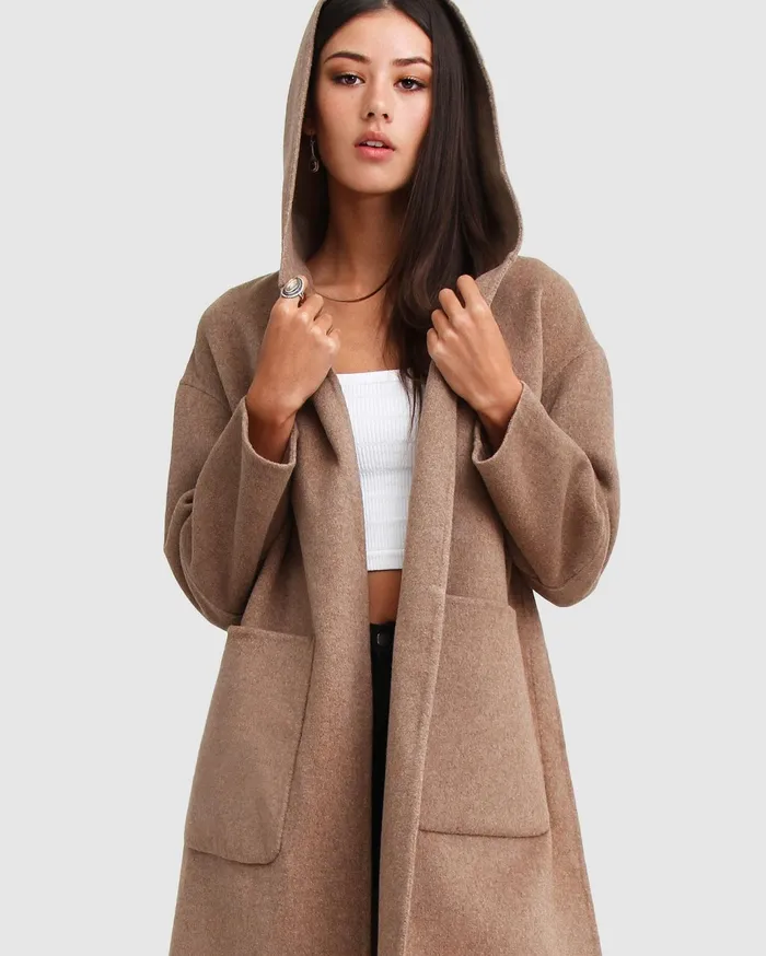 Women Coats and Jackets Belle and Bloom Walk This Way Wool Blend Oversized Coat 8211 Oat