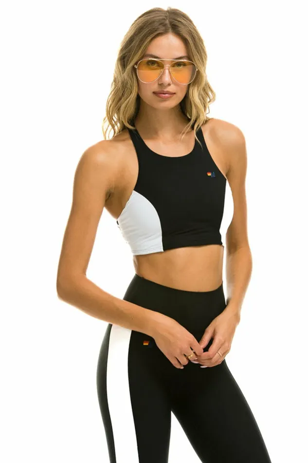 Women COLOR BLOCK RACER SPORTS BRA 8211 BLACK Aviator Nation SportsBras Women COLOR BLOCK RACER SPORTS BRA 8211 BLACK Aviator Nation SportsBras