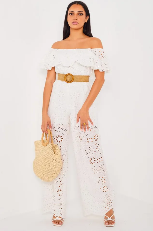 Women Combinaison Pantalon Blanche En Crochet White Brentiny Paris Playsuits Women Combinaison Pantalon Blanche En Crochet White Brentiny Paris Playsuits