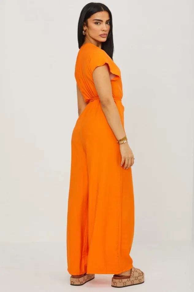 Women Combinaison Pantalon Orange Dcollet Crois A Nou Orange Brentiny Paris Playsuits Women Combinaison Pantalon Orange Dcollet Crois A Nou Orange Brentiny Paris Playsuits