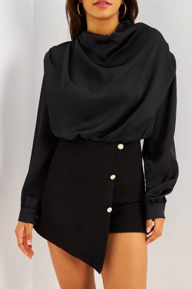 Women Combishort BiMatire Noire Style JupeShort Black Brentiny Paris Playsuits Women Combishort BiMatire Noire Style JupeShort Black Brentiny Paris Playsuits