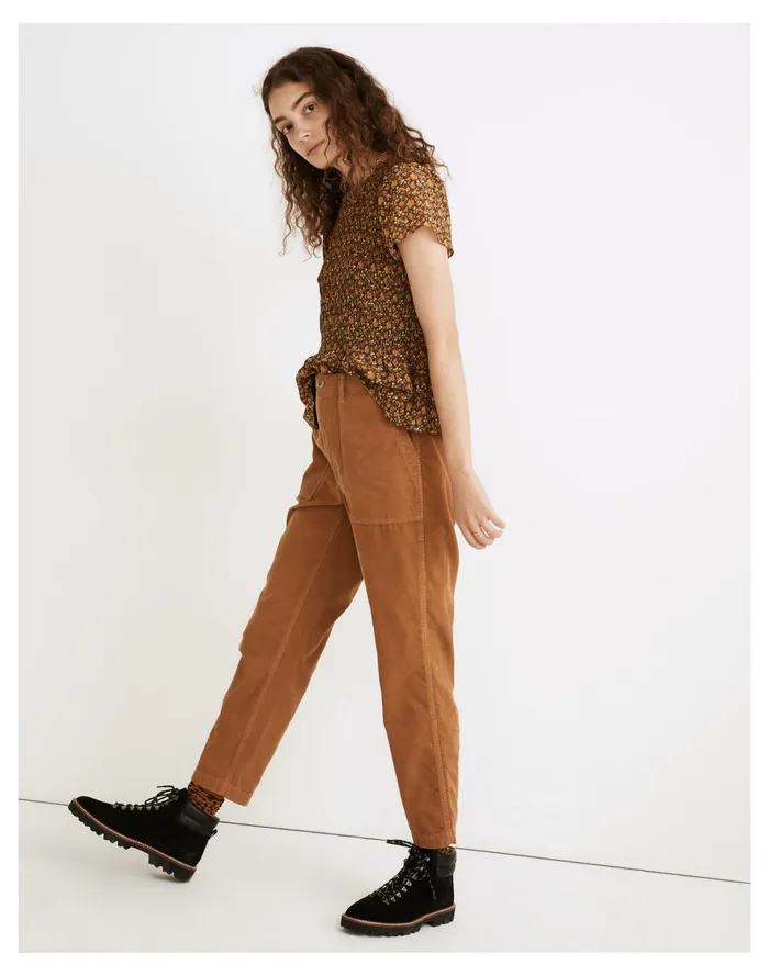 Women Corduroy Griff Tapered Fatigue Pants Warm Hickory Madewell Pants Women Corduroy Griff Tapered Fatigue Pants Warm Hickory Madewell Pants