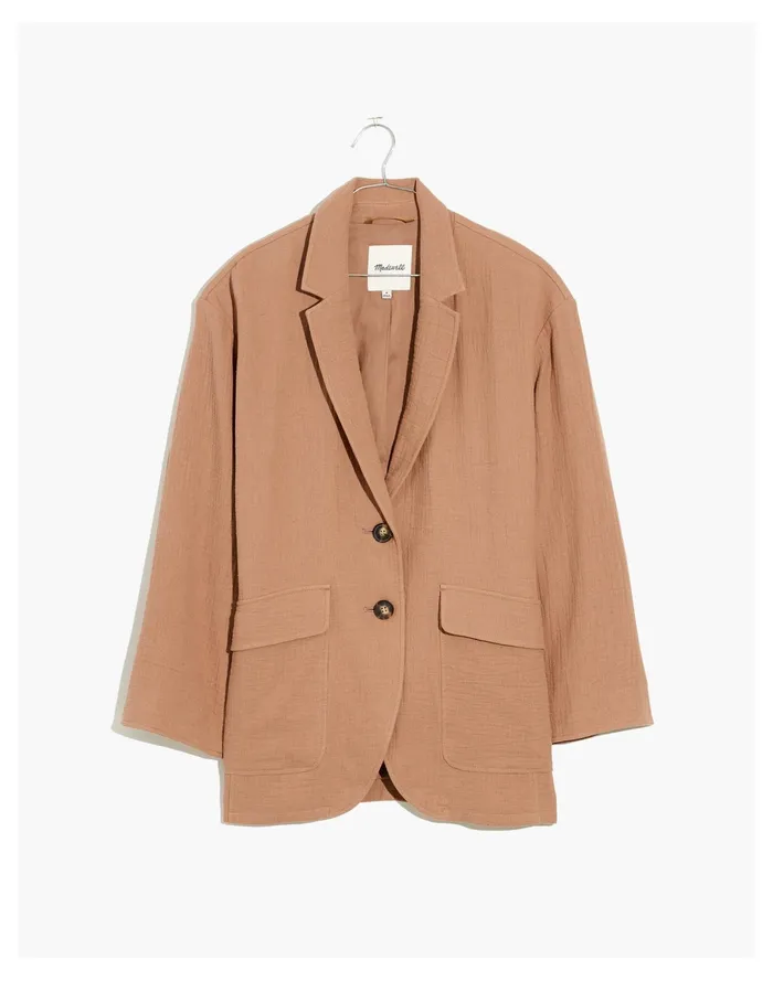Women Cotton Linen Relaxed Larsen Blazer Faded Earth Madewell Jackets Women Cotton Linen Relaxed Larsen Blazer Faded Earth Madewell Jackets