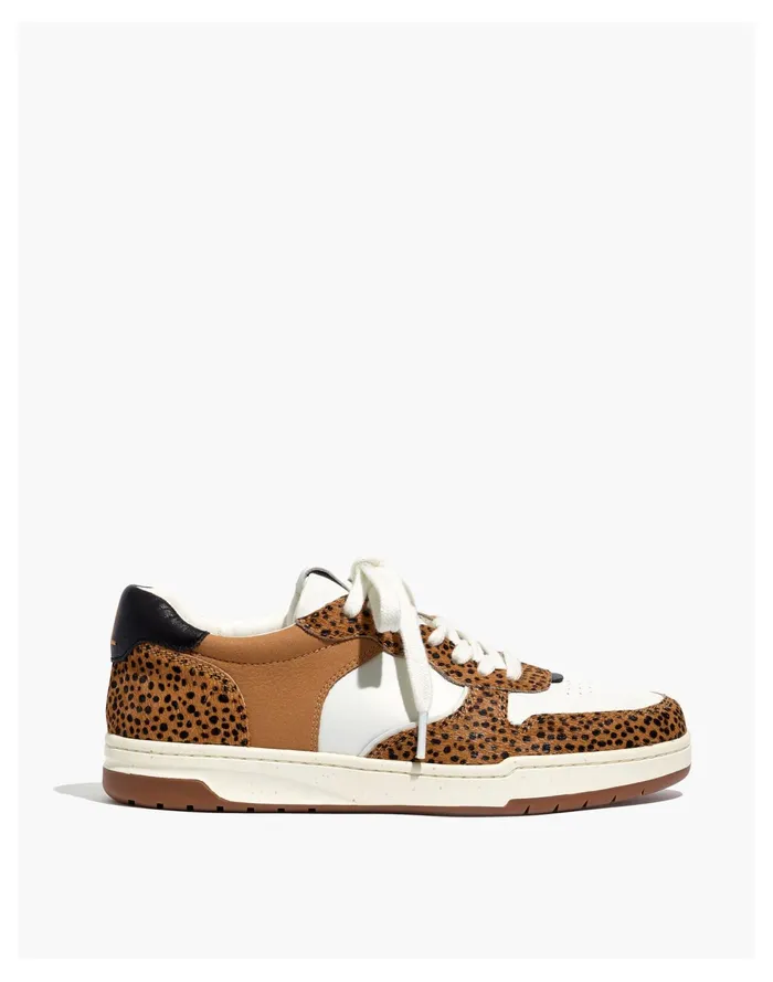 Women Court Sneakers In Spotted Calf Hair Amber Brown Multi Madewell Sneakers Women Court Sneakers In Spotted Calf Hair Amber Brown Multi Madewell Sneakers