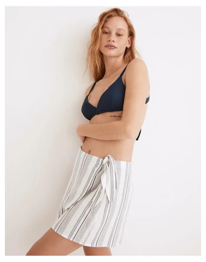 Women Cover Up Wrap Skirt In Stripe Lighthouse Madewell Swim Women Cover Up Wrap Skirt In Stripe Lighthouse Madewell Swim