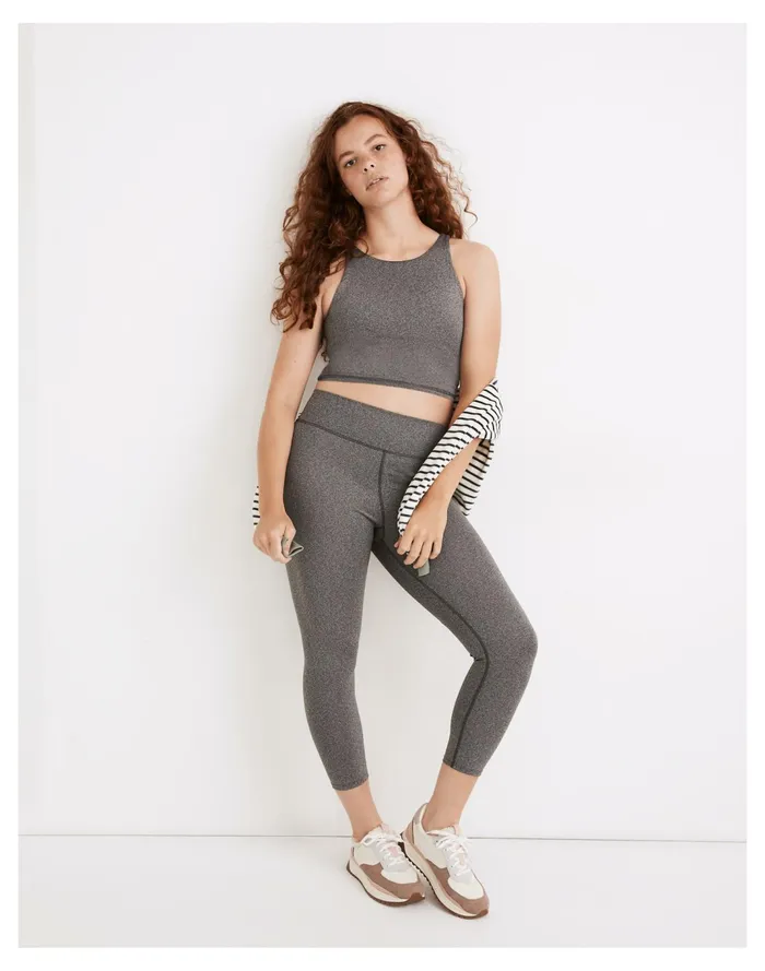 Women Curvy MWL Form High Rise 25034 Leggings In Heathered Charcoal Hthr Charcoal Madewell Activewear