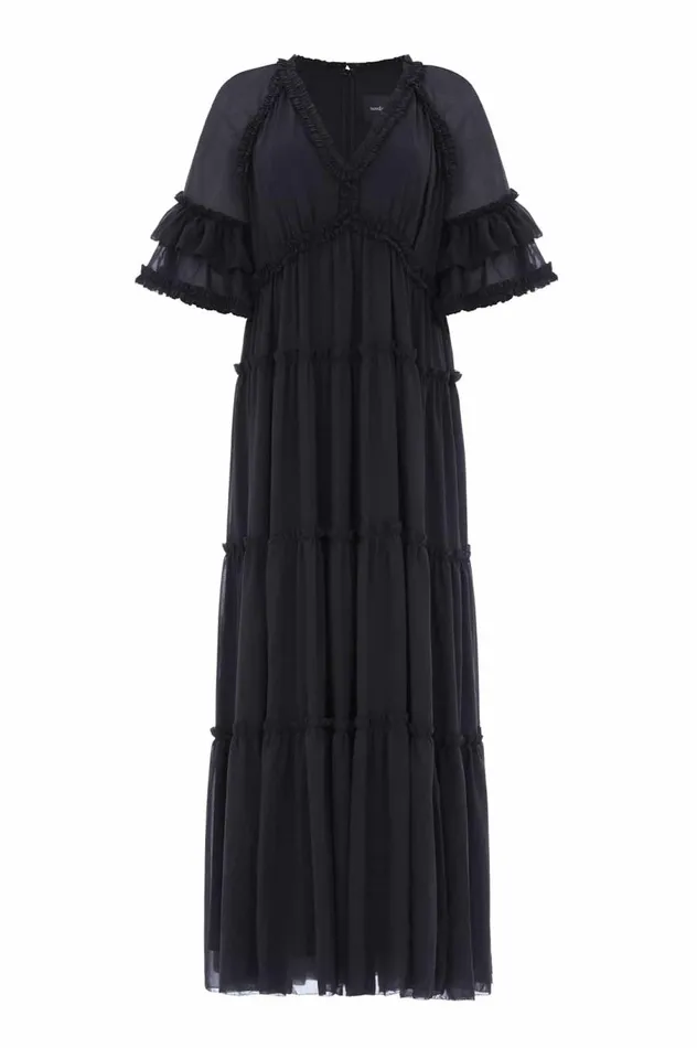 Women Day Dresses Needle and Thread Dora Chiffon Ankle Gown Black Women Day Dresses Needle and Thread Dora Chiffon Ankle Gown Black