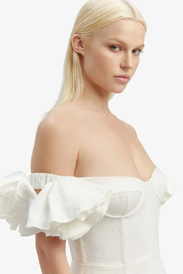 Women Day To Night Dresses Bardot Sigma Midi Dress In Orchid White Orchid White Women Day To Night Dresses Bardot Sigma Midi Dress In Orchid White Orchid White