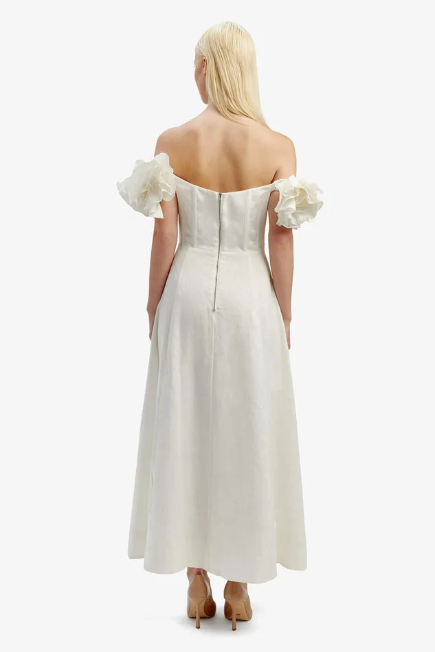 Women Day To Night Dresses Bardot Sigma Midi Dress In Orchid White Orchid White Women Day To Night Dresses Bardot Sigma Midi Dress In Orchid White Orchid White