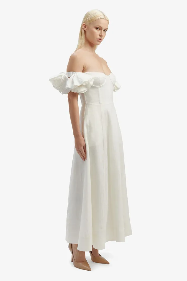 Women Day To Night Dresses Bardot Sigma Midi Dress In Orchid White Orchid White Women Day To Night Dresses Bardot Sigma Midi Dress In Orchid White Orchid White