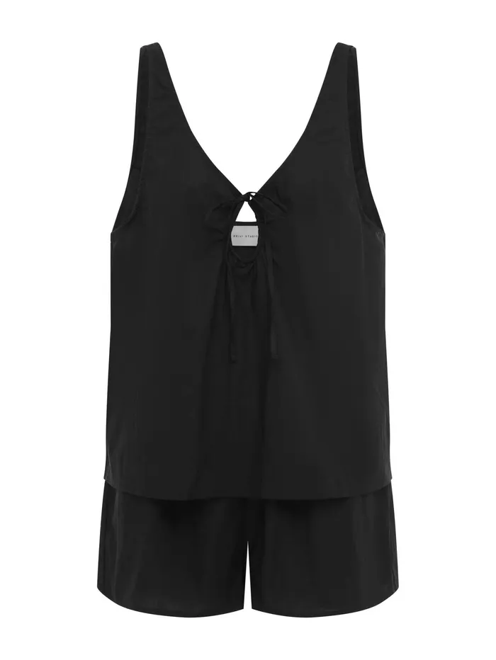 Women Deiji Studios 8211 U Shape Cotton Set In Black The UNDONE Loungewear