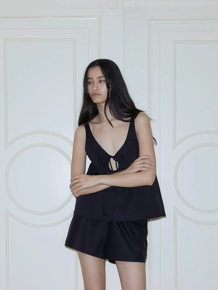 Women Deiji Studios 8211 U Shape Cotton Set In Black The UNDONE Loungewear