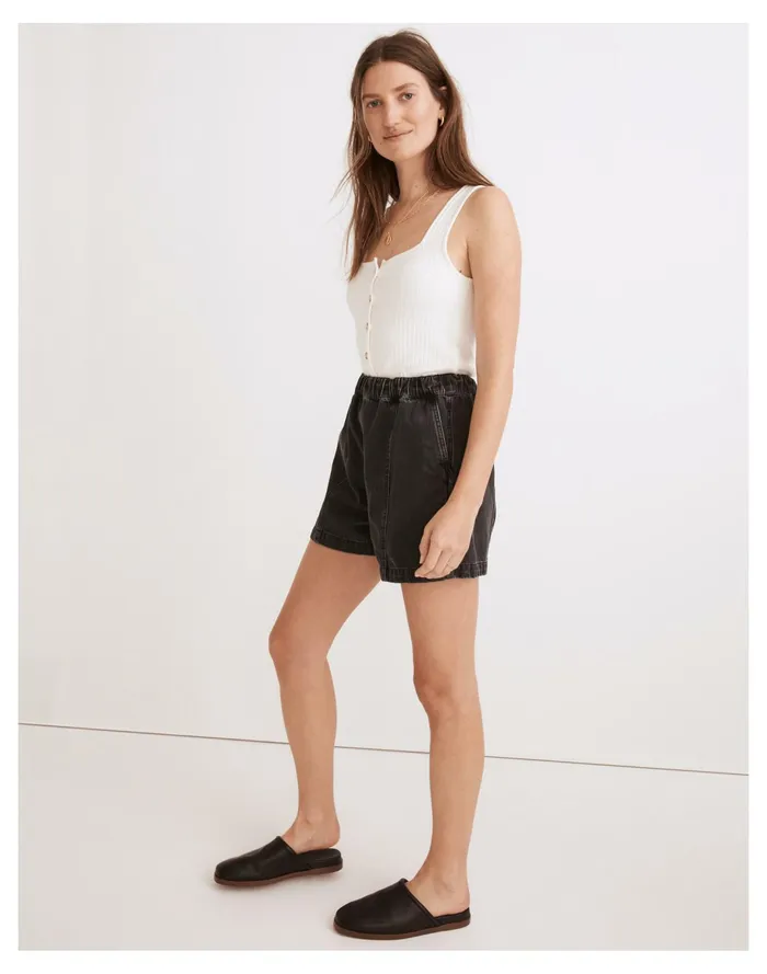 Women Denim Easy Pull On Shorts In Lunar Wash Lunar Wash Madewell Shorts Women Denim Easy Pull On Shorts In Lunar Wash Lunar Wash Madewell Shorts