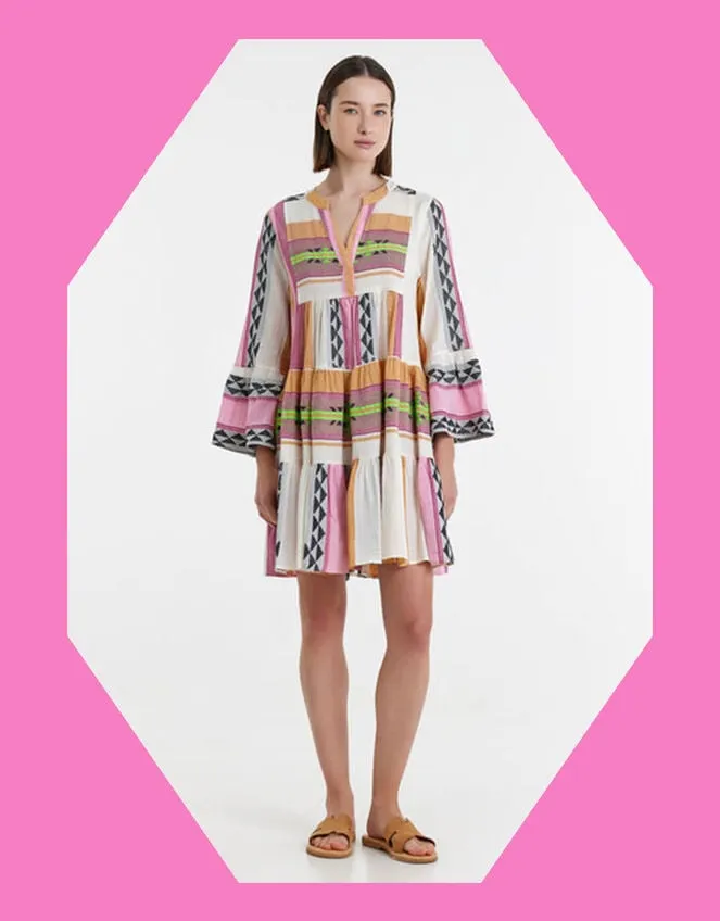Women Devotion Twins Short Jacquard Dress Multi Monsoon Dresses