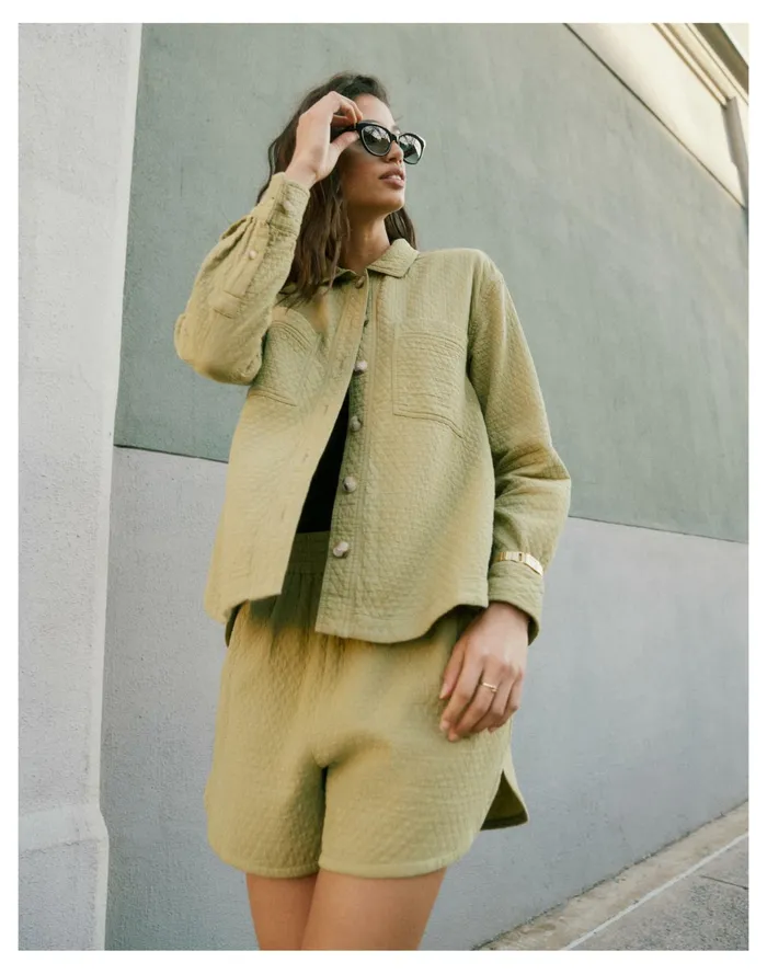 Women Diamond Jacquard Shirt Jacket Muted Olive Madewell Tops and Shirts Women Diamond Jacquard Shirt Jacket Muted Olive Madewell Tops and Shirts
