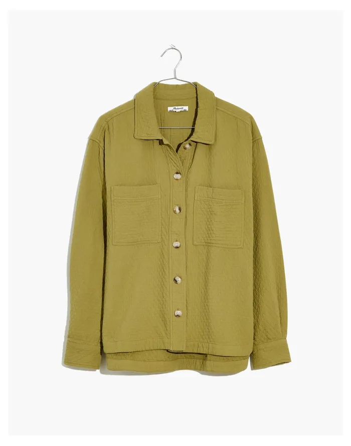 Women Diamond Jacquard Shirt Jacket Muted Olive Madewell Tops and Shirts Women Diamond Jacquard Shirt Jacket Muted Olive Madewell Tops and Shirts