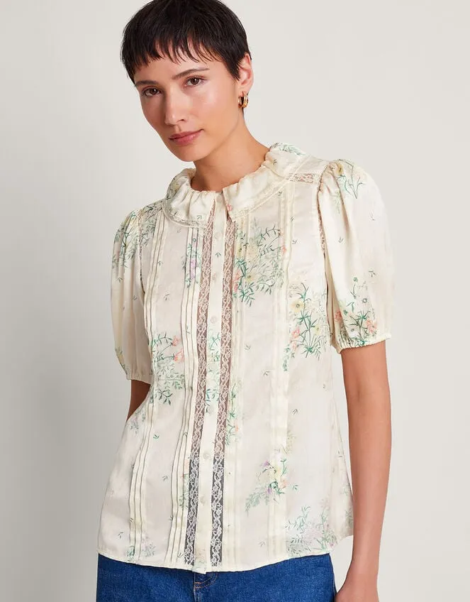 Women Dianna Satin Blouse Ivory Monsoon Tops and Blouses