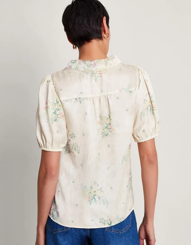 Women Dianna Satin Blouse Ivory Monsoon Tops and Blouses