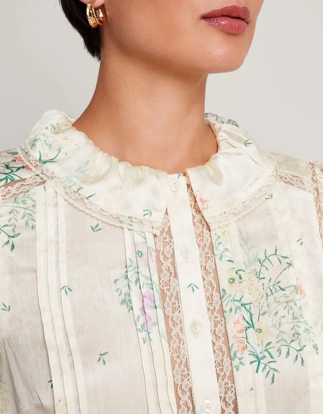 Women Dianna Satin Blouse Ivory Monsoon Tops and Blouses