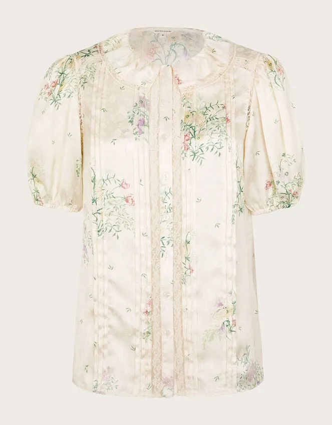 Women Dianna Satin Blouse Ivory Monsoon Tops and Blouses