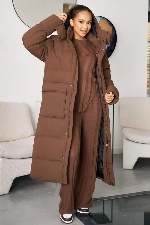 Women Doudoune Matelasse Longue Marron Capuche Brown Brentiny Paris White Tops Women Doudoune Matelasse Longue Marron Capuche Brown Brentiny Paris White Tops