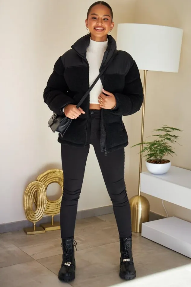Women Doudoune Noir Courte BiMatire En Peau De Mouton Black Brentiny Paris Parkas And Down Jackets Women Doudoune Noir Courte BiMatire En Peau De Mouton Black Brentiny Paris Parkas And Down Jackets