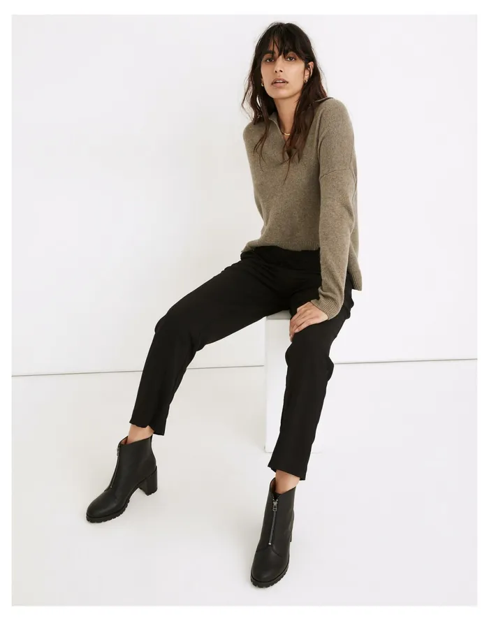 Women Drapey Drawstring Paperbag Pants True Black Madewell Pants Women Drapey Drawstring Paperbag Pants True Black Madewell Pants