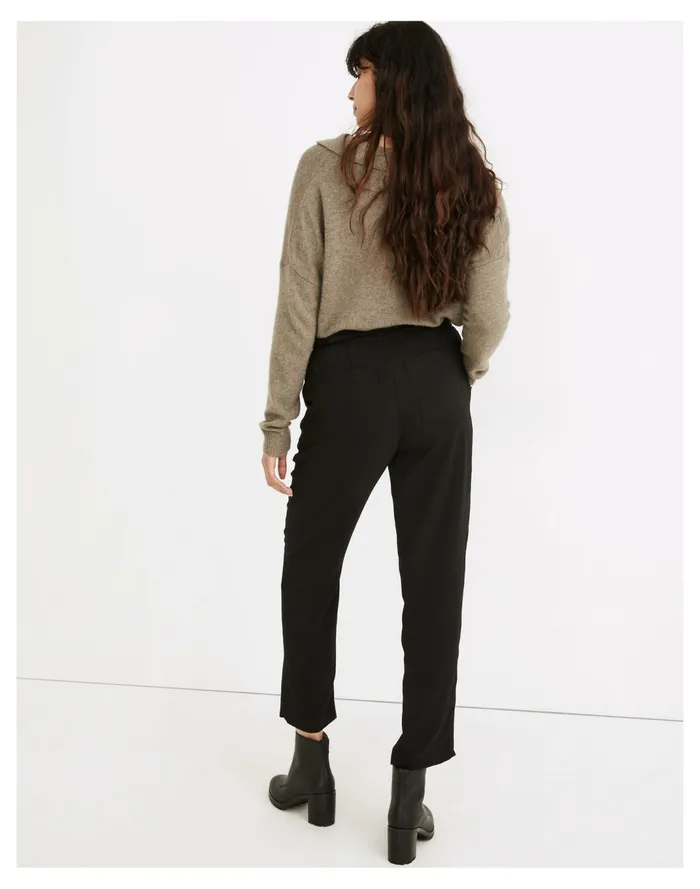 Women Drapey Drawstring Paperbag Pants True Black Madewell Pants Women Drapey Drawstring Paperbag Pants True Black Madewell Pants