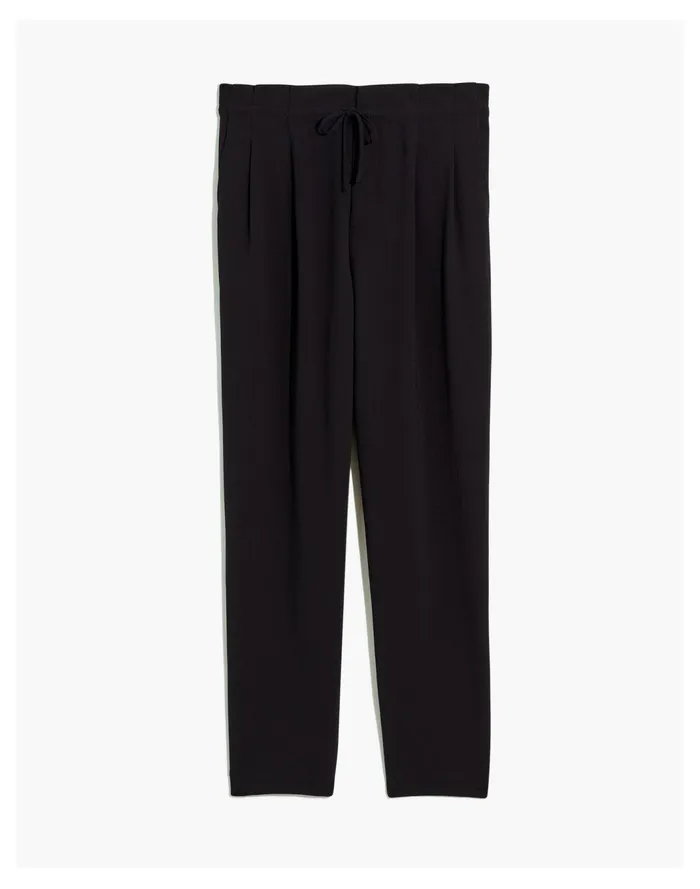 Women Drapey Drawstring Paperbag Pants True Black Madewell Pants Women Drapey Drawstring Paperbag Pants True Black Madewell Pants