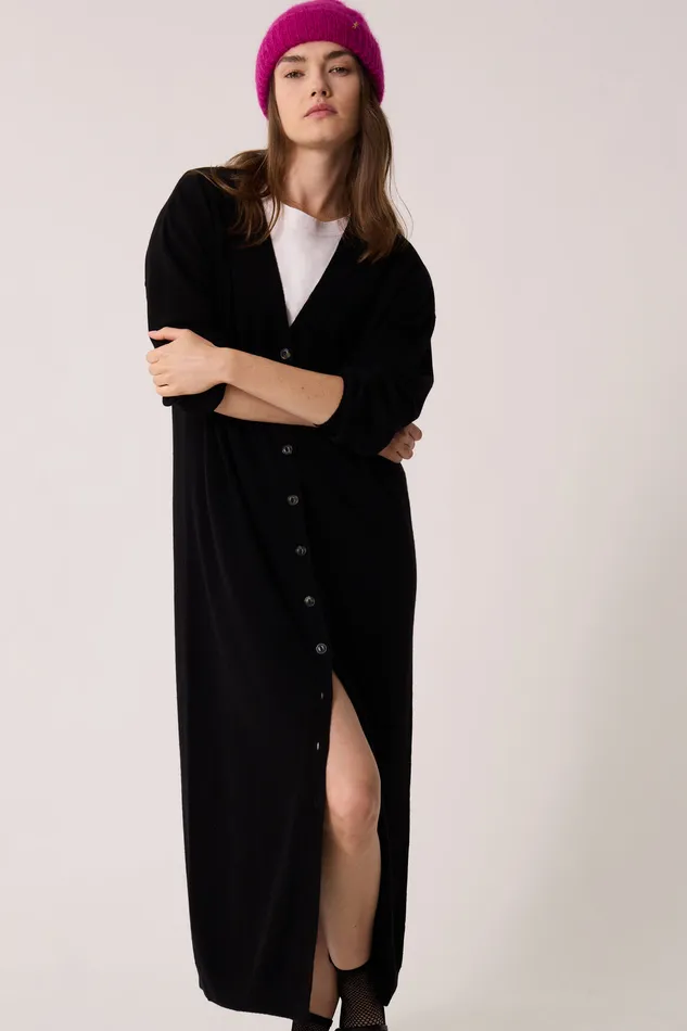 Women Dress Ariette Noir Robe Pull Laine Mrinos Noir Des Petits Hauts Dresses and Skirts