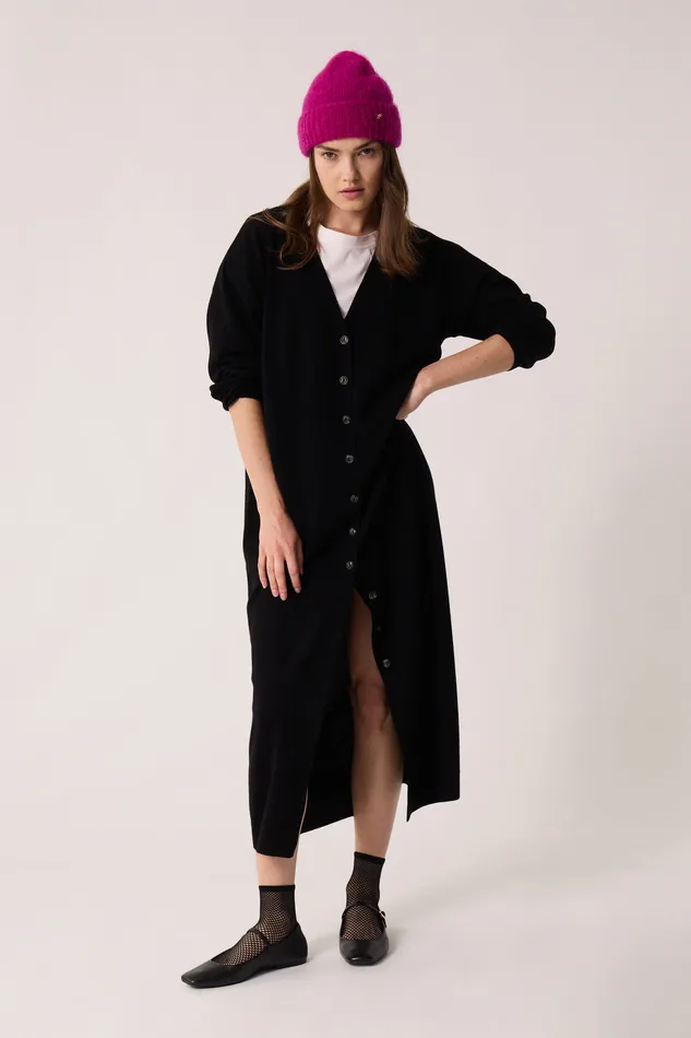 Women Dress Ariette Noir Robe Pull Laine Mrinos Noir Des Petits Hauts Dresses and Skirts